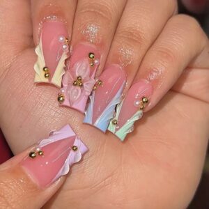 Pearls & Rhinestones) Press-On Nails