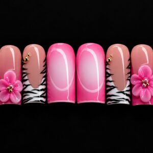 Pink Wild Glam Press-On Nails