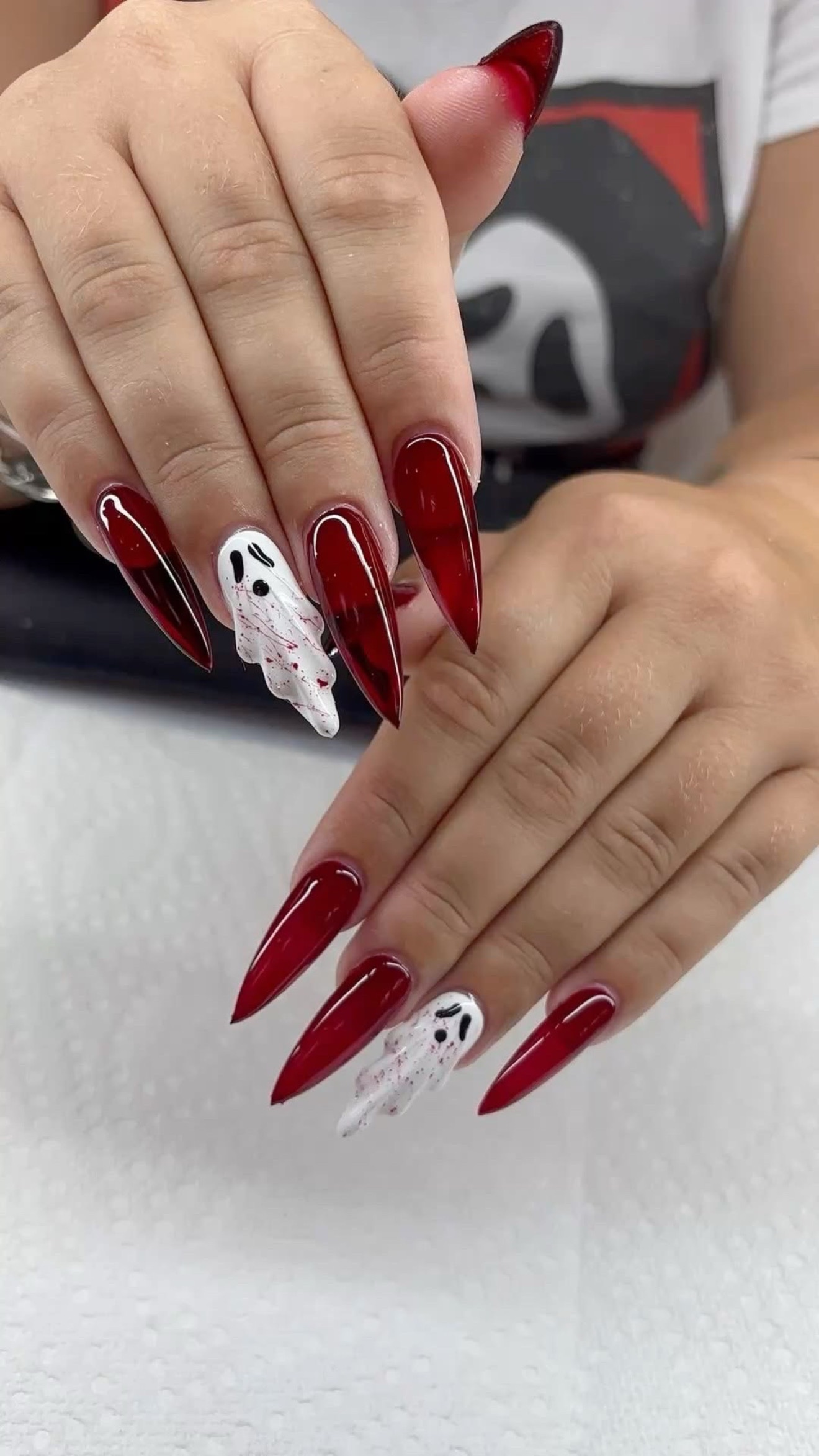 Bloody Ghost” Press-On Nails