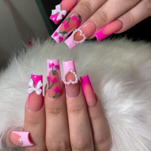 Pink Coquette Floral Press-On Nails