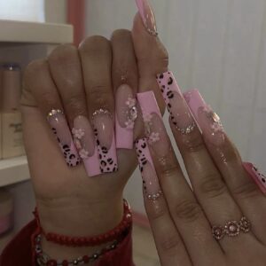 Pink Leopard Glam Nails 🩷🐆 Press-On Nails