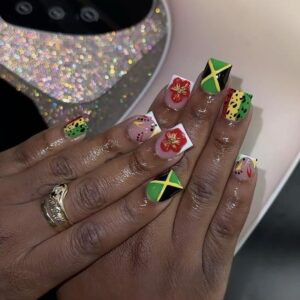 Tropical Mosaic Press-On Nails