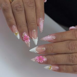 Pink Blossom French Press-On Nails