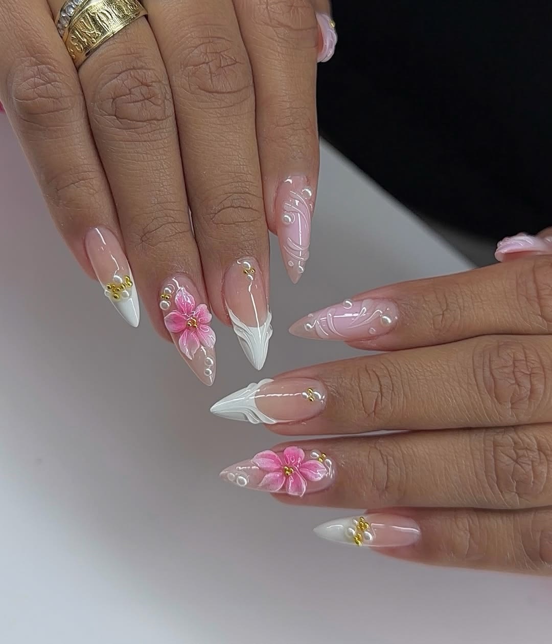 Pink Blossom French Press-On Nails