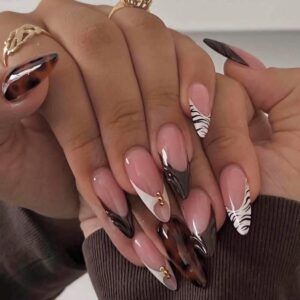 Zebra Chocolate Ombre Press-On Nails