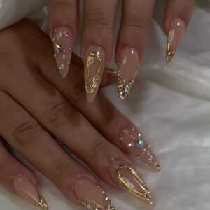 Milky Gold Dust Press-On Nails