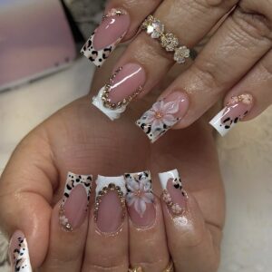 Mauve Leopard Sparkle Press-On Nails
