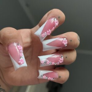 🌸 Blush Blossom French Press-On Nails