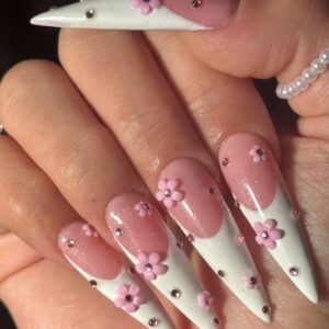 French flowers Press-On Nails