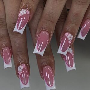 Pink Blossom French Press-On Nails