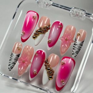 Barbie Zebra Glam Press-On Nails
