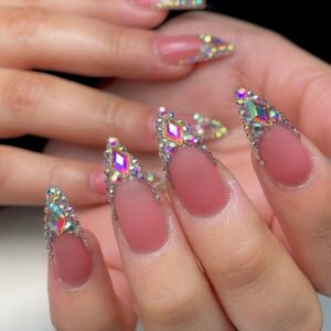 Aurora Crystal Tips Press-On Nails