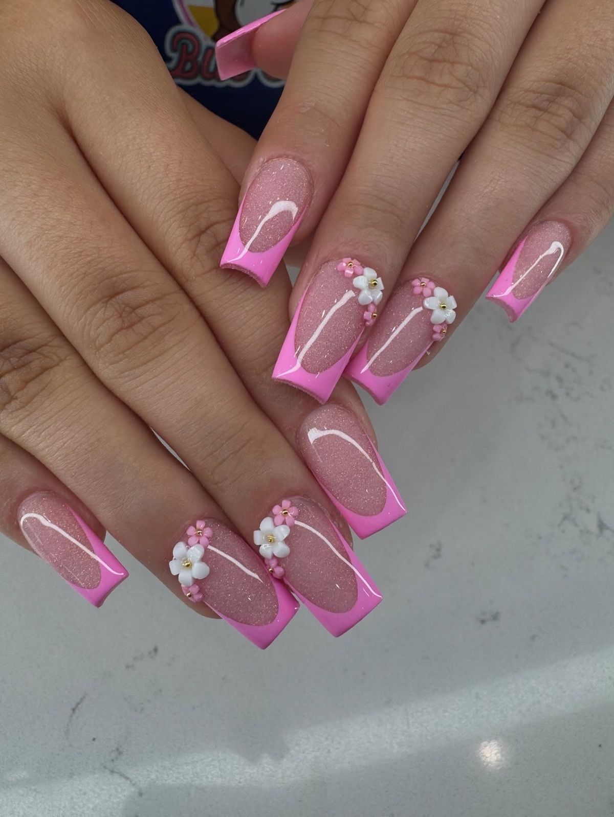 Pink Daisy Bloom Press-On Nails