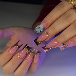 Blush Gold Butterfly Press-On Nails