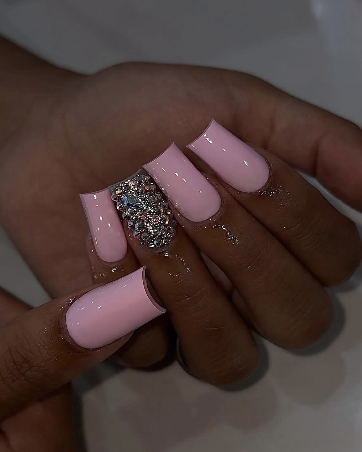 Pink Glam Bow Press-On Nails