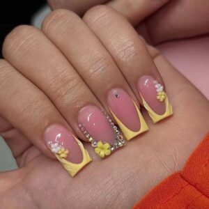 Milky Gold Dust Press-On Nails